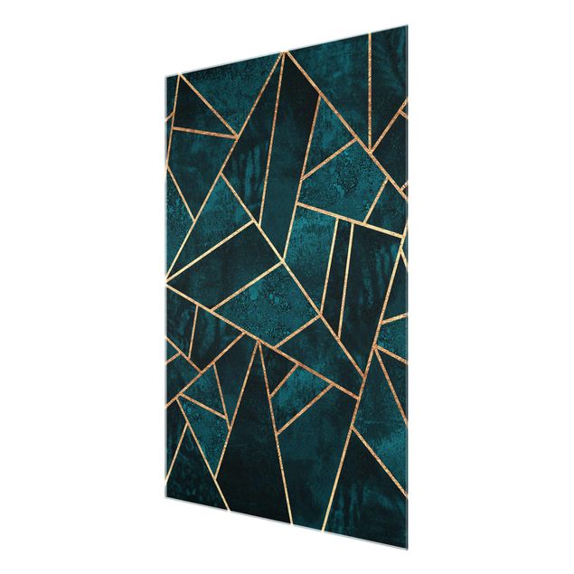 Wall art turquoise Dark Turquoise With Gold