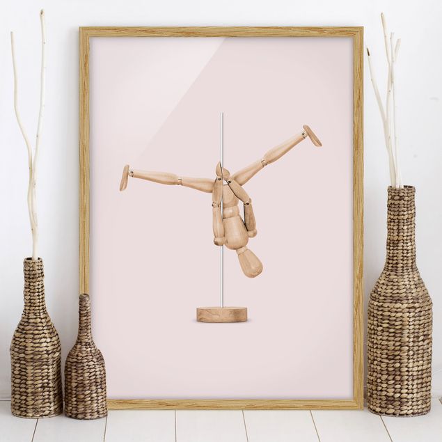 Kitchen Pole Dance With Wooden Figure