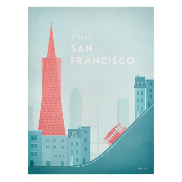 Turquoise canvas wall art Travel Poster - San Francisco