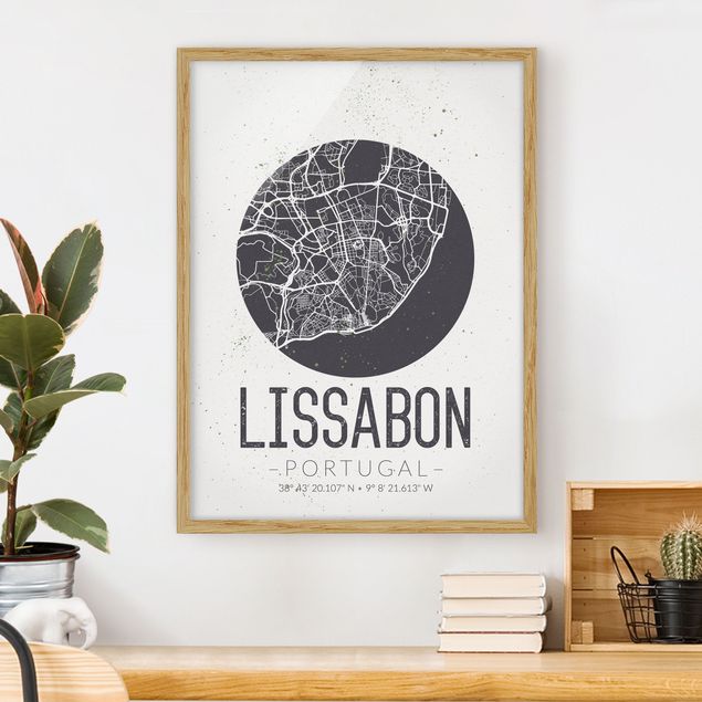 Kitchen Lisbon City Map - Retro