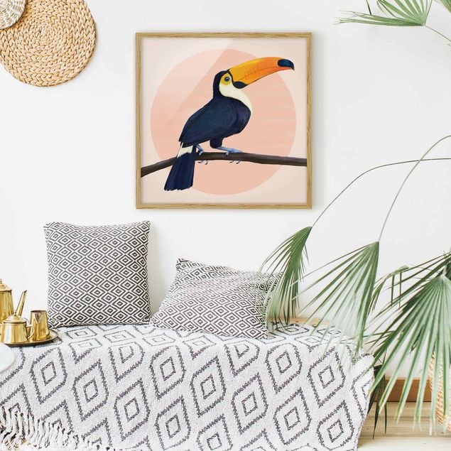 Art prints Illustration Bird Toucan Painting Pastel