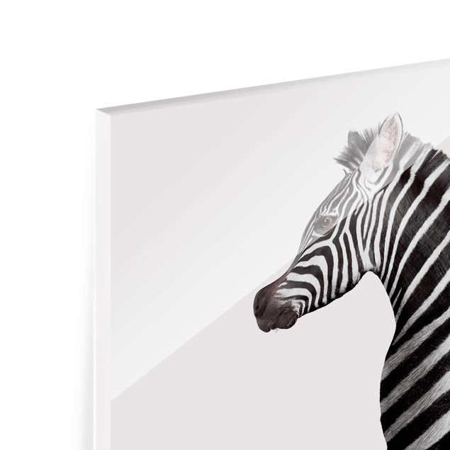 Glass prints pieces Seahorse With Zebra Stripes
