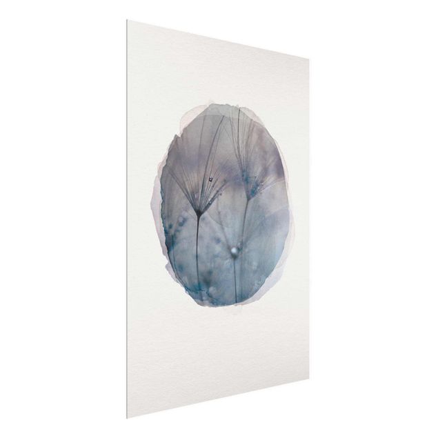 Prints floral Water Colours - Blue Feathers In The Rain