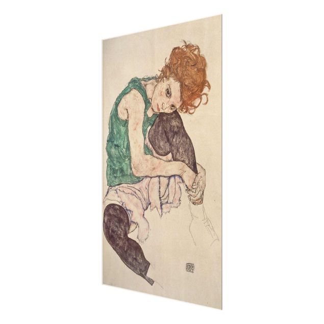 Modern art prints Egon Schiele - Sitting Woman With A Knee Up