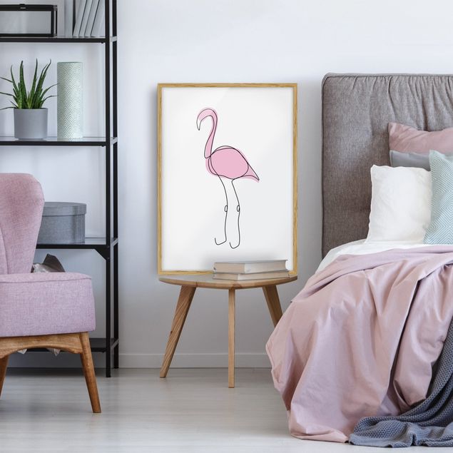 Contemporary art prints Flamingo Line Art