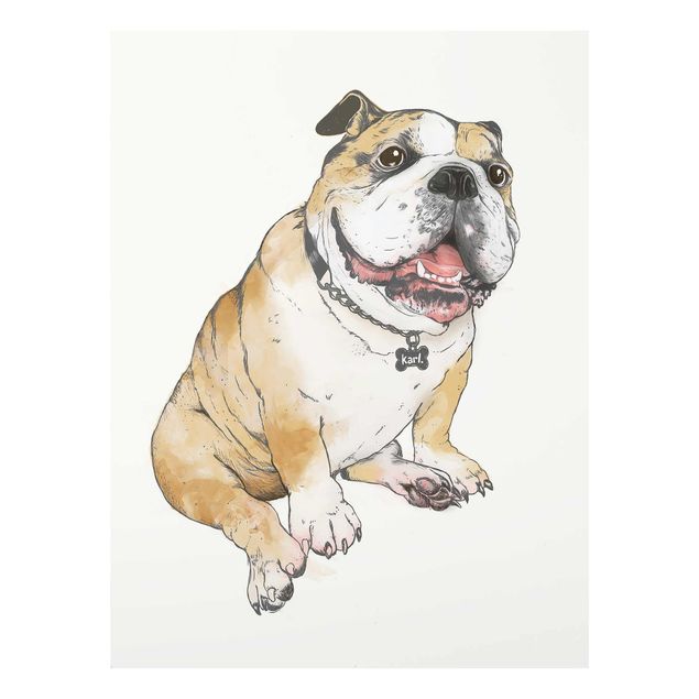 Art prints Illustration Dog Bulldog Painting