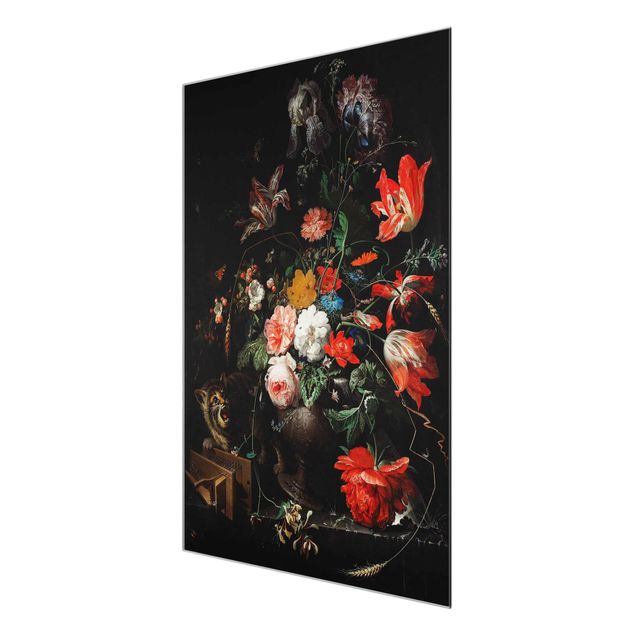 Prints floral Abraham Mignon - The Overturned Bouquet
