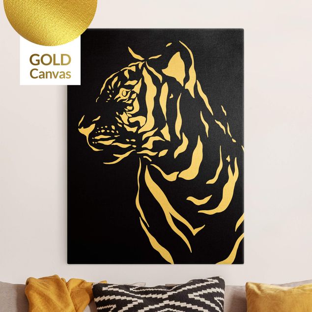 Tiger canvas Safari Animals - Portrait Tiger Black