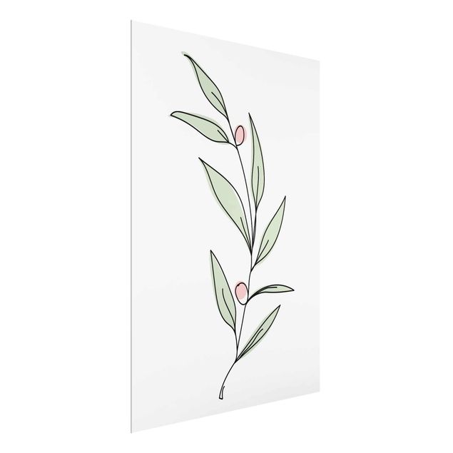 Prints floral Branch With Berries Line Art