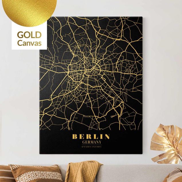Art prints Berlin Berlin City Map - Classic Black
