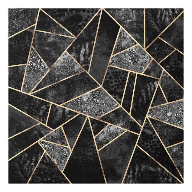 Modern art prints Grey Triangles Gold