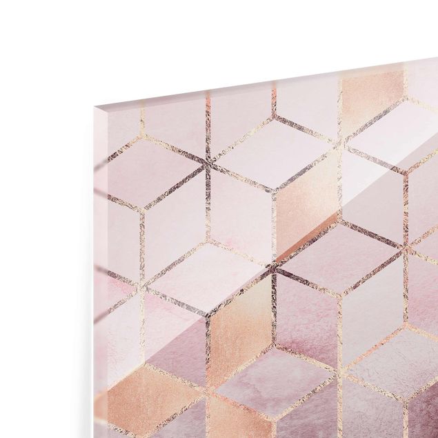 Elisabeth Fredriksson poster Pink Grey Golden Geometry