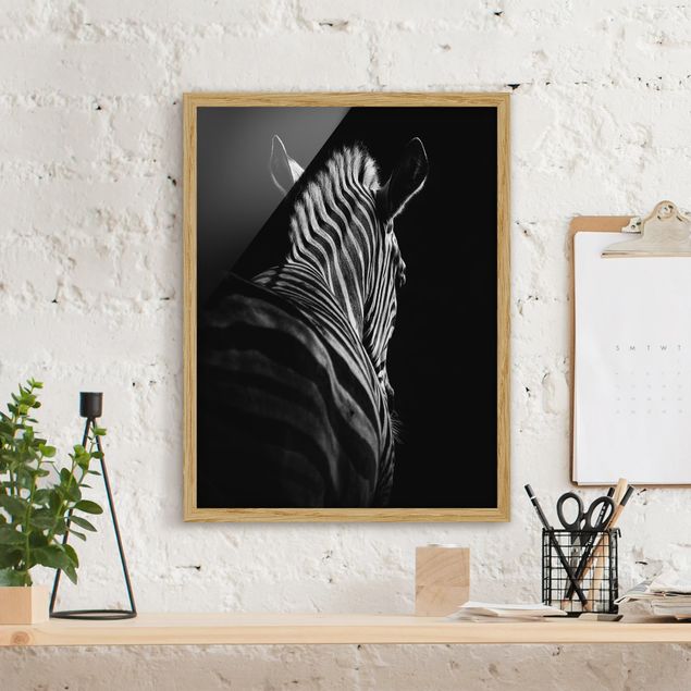 Zebra canvas Dark Zebra Silhouette