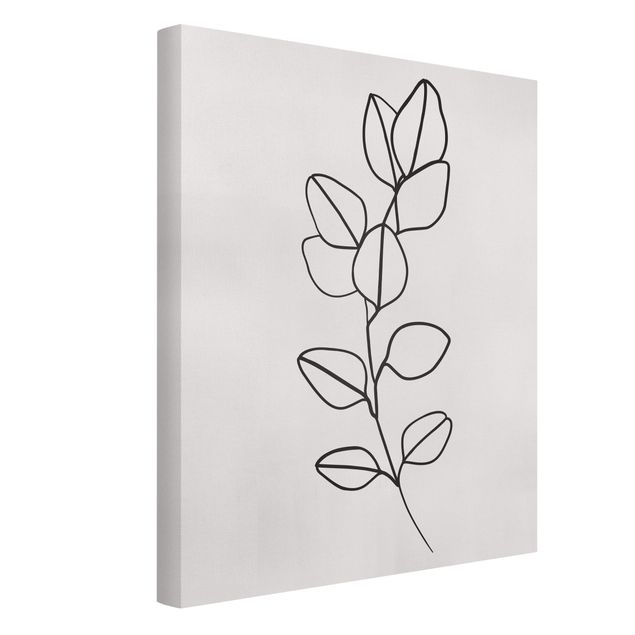 Art prints Line Art Branch Leaves Black And White