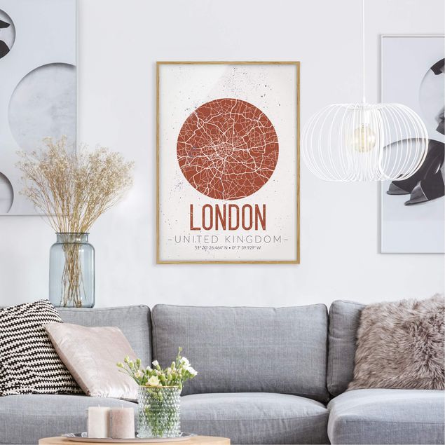 Prints maps City Map London - Retro