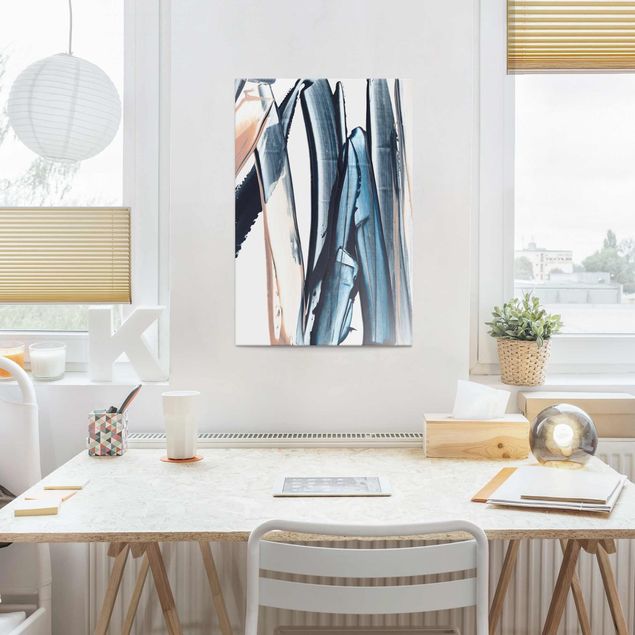 Contemporary art prints Blue And Beige Stripes