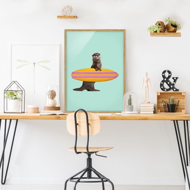 Nursery decoration Otter With Surfboard