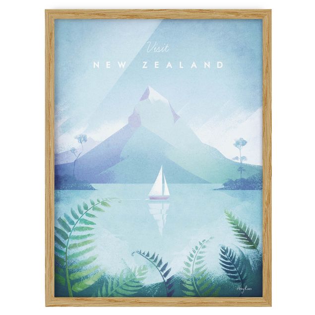 Art prints australia Travel Poster - New Zealand