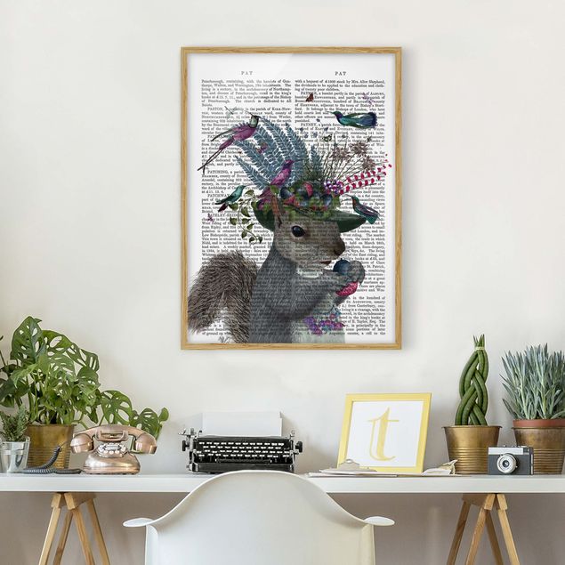 Prints animals Fowler - Squirrel With Acorns