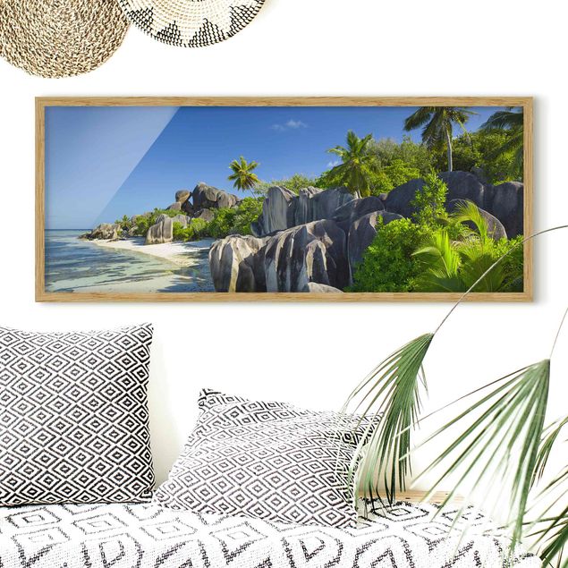 Framed beach wall art Dream Beach Seychelles