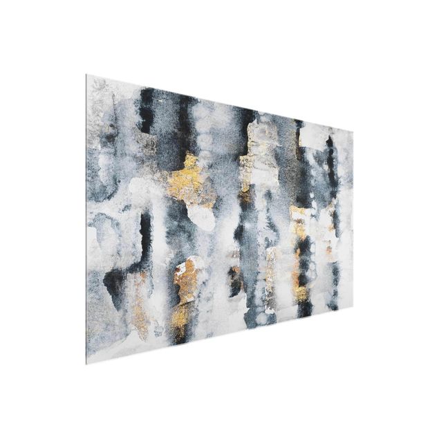 Abstract art prints Abstract Watercolour With Gold