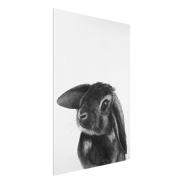 Glass prints pieces Illustration Rabbit Black And White Drawing