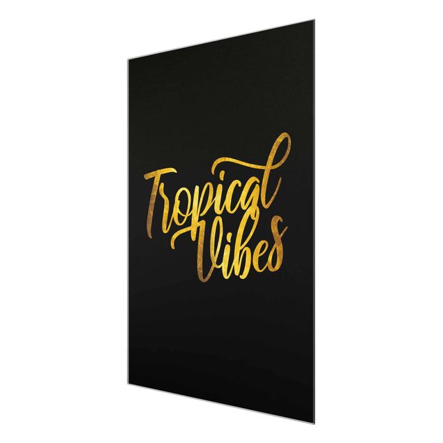 Prints Gold - Tropical Vibes On Black
