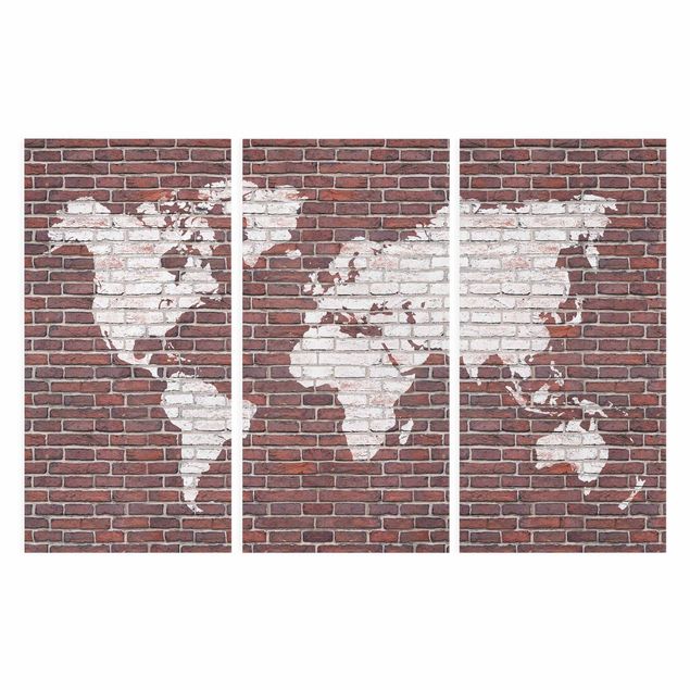 Canvas prints maps Brick World Map