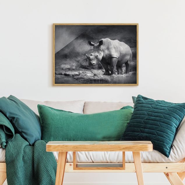 Abstract canvas wall art Lonesome Rhinoceros