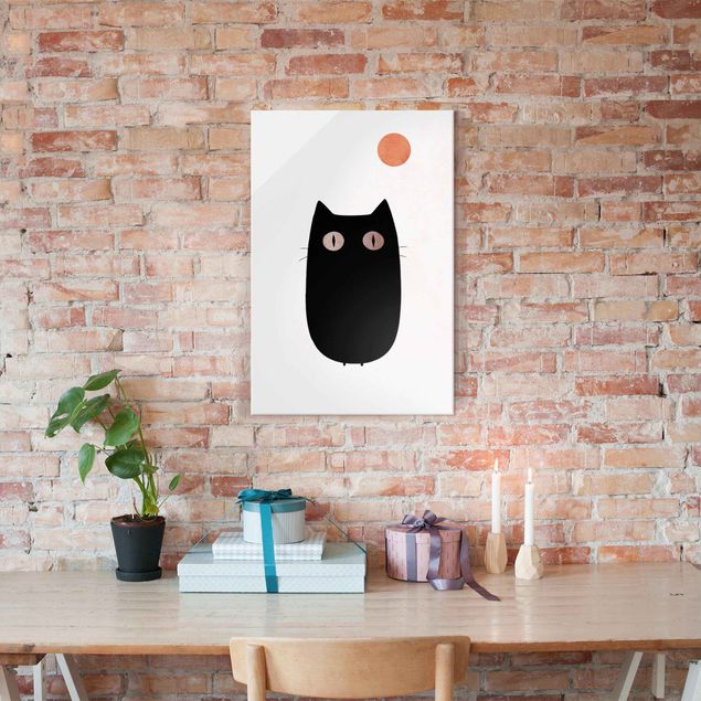 Cat wall art Black Cat Illustration
