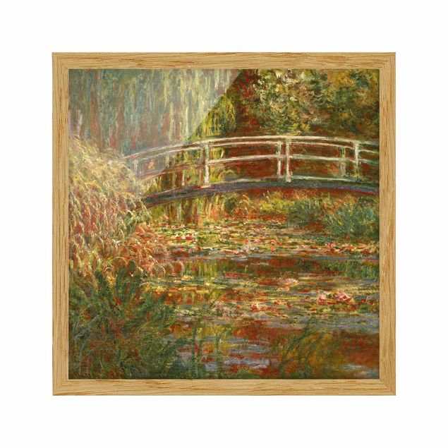 Landscape canvas prints Claude Monet - Waterlily Pond And Japanese Bridge (Harmony In Pink)