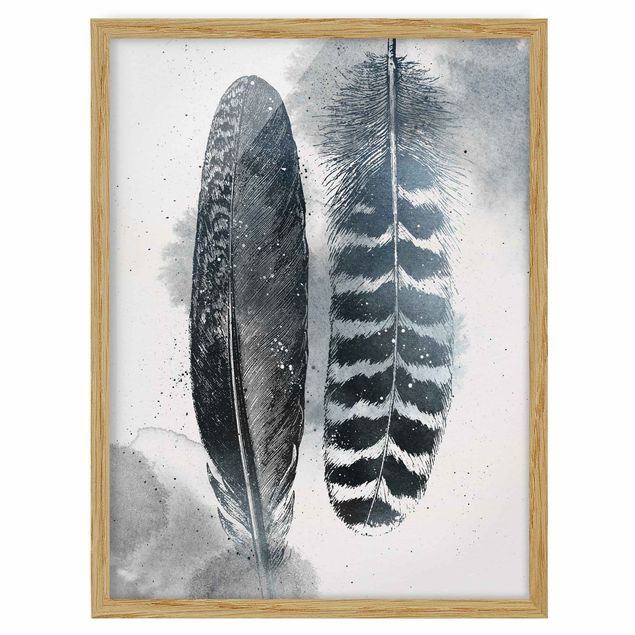 Contemporary art prints Two Feathers - WaterColours