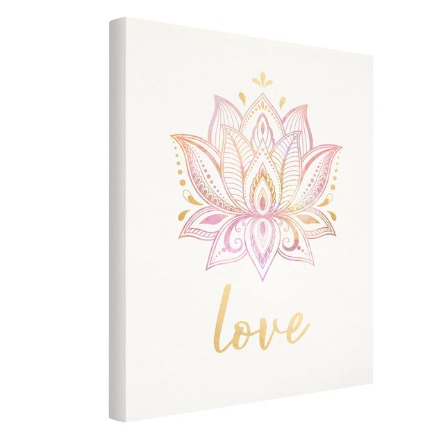 Love prints Lotus Illustration Love Gold Light Pink