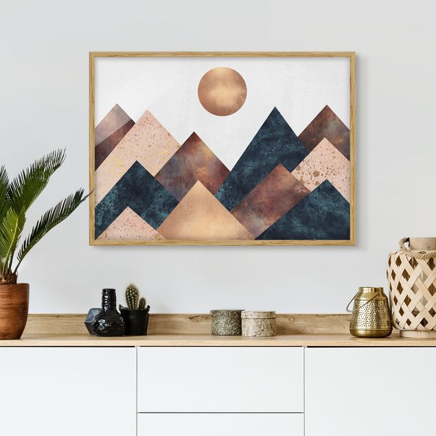 Kitchen Geometric Mountains Bronze
