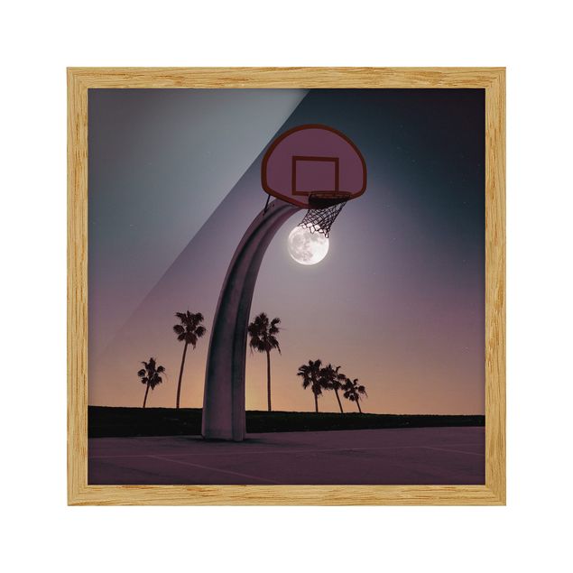 Sports prints Basketball With Moon
