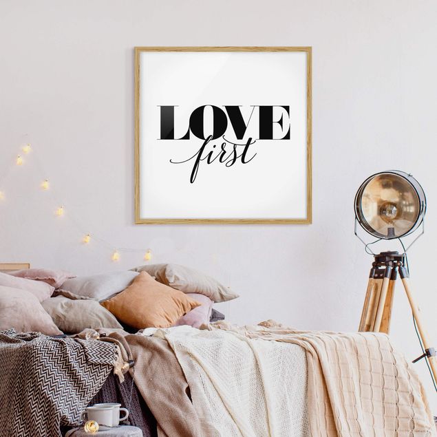 Wall quotes framed Love First