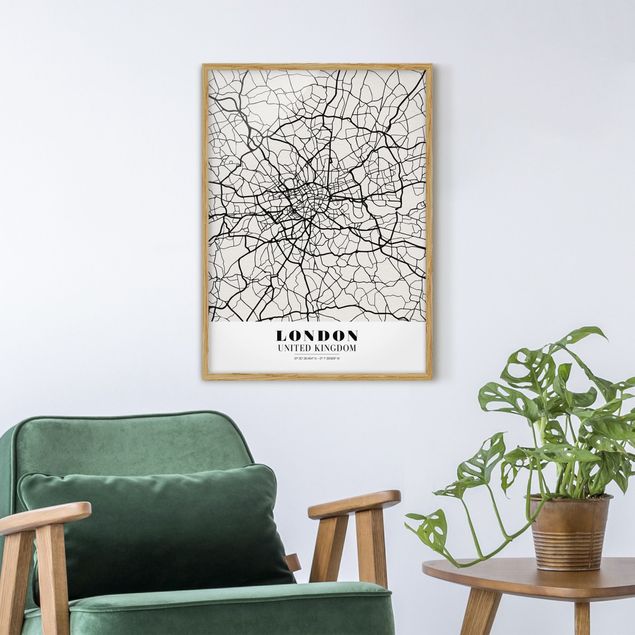 London art prints London City Map - Classic
