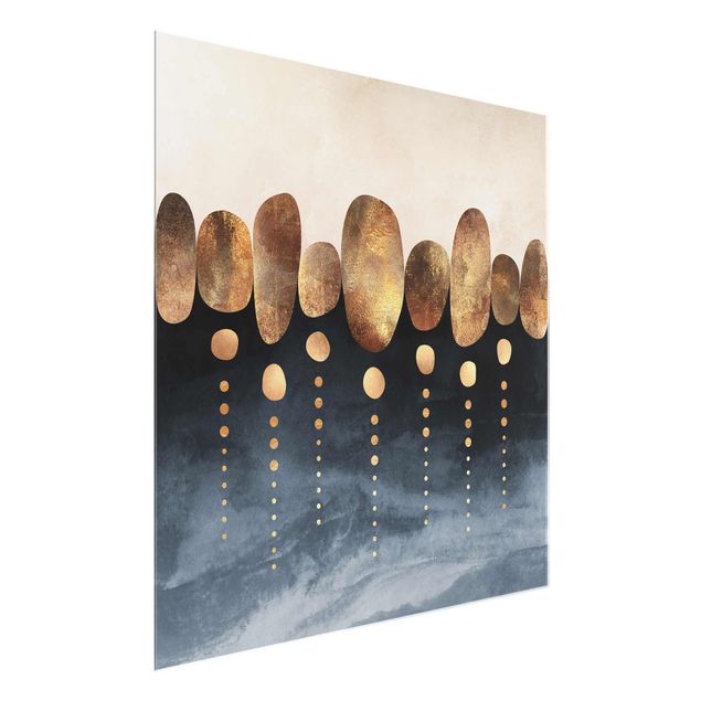 Abstract canvas wall art Abstract Golden Stones