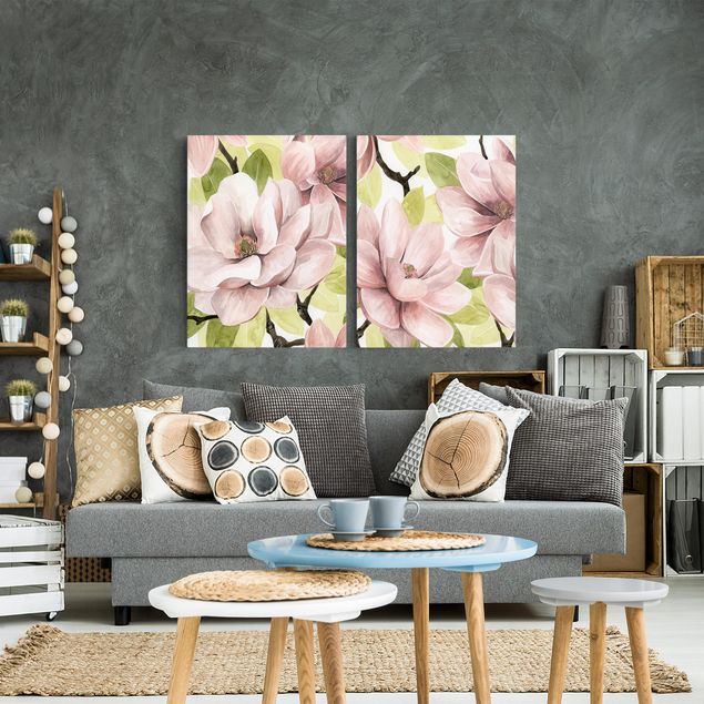 Flower print Magnolia Blush Set I