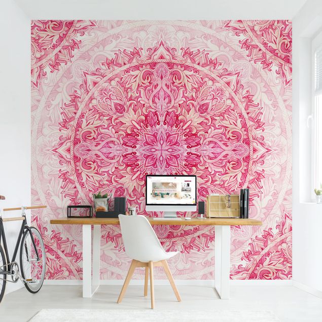 Wallpapers spiritual Mandala Watercolour Ornament Pattern Pink