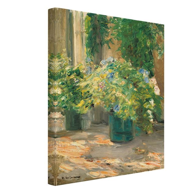 Art posters Max Liebermann - Flower Pots In Front Of The House