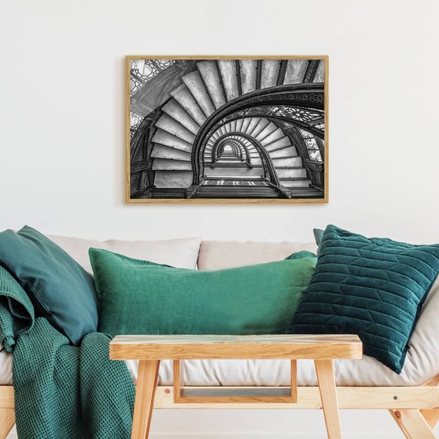 Framed prints black and white Chicago Staircase