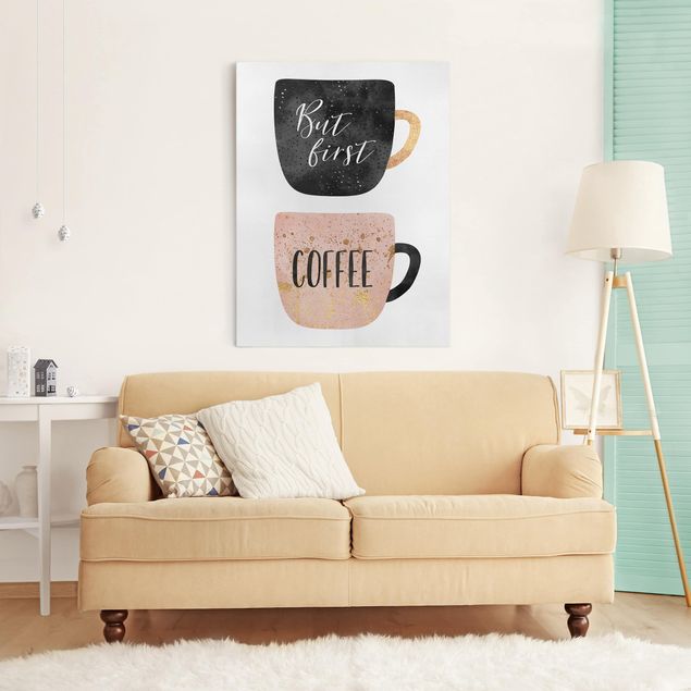 Canvas art But First, Coffee
