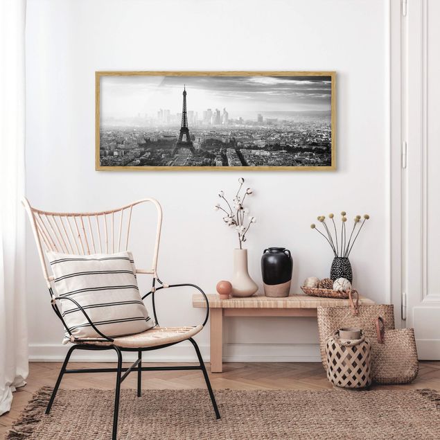 Contemporary art prints The Eiffel Tower From Above Black And White