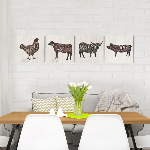 Modern art prints Farm BBQ Set I