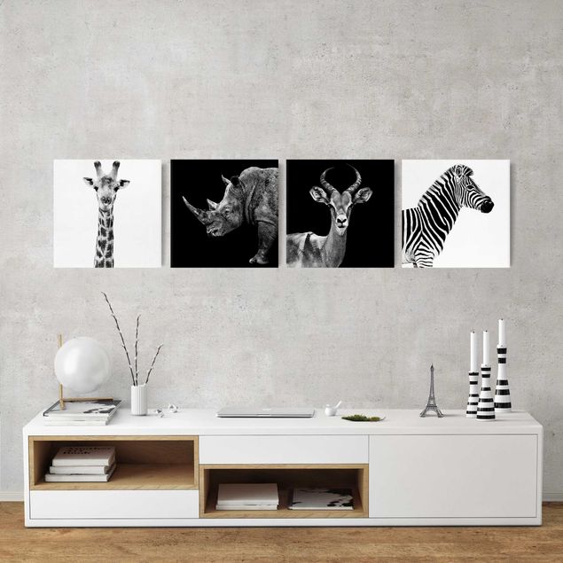 Zebra canvas print Safari Quartet