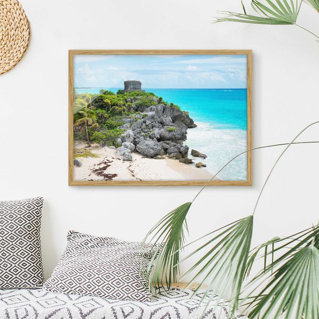 Framed beach pictures Caribbean Coast Tulum Ruins
