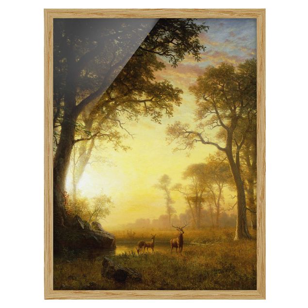 Prints trees Albert Bierstadt - Light in the Forest