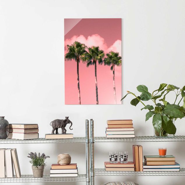 Prints landscape Palm Trees Against Sky Pink