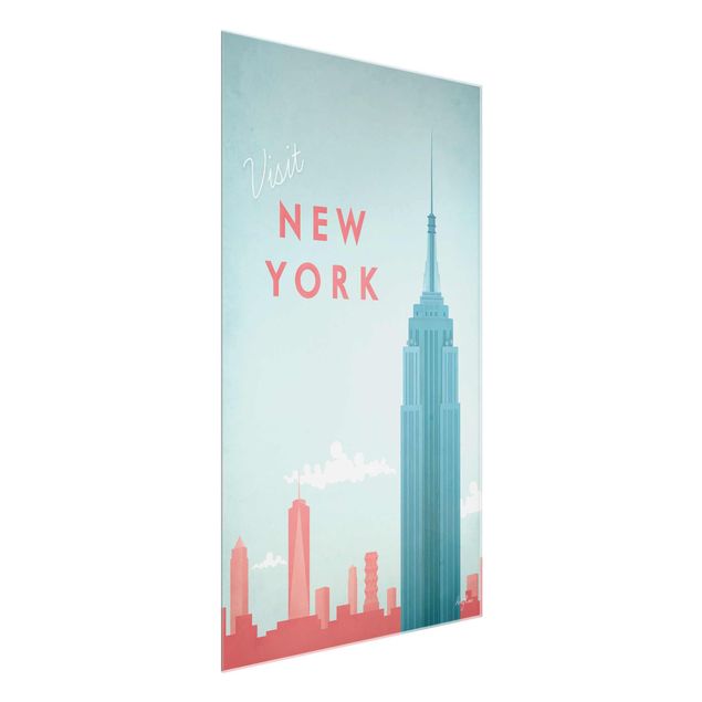 Glass prints architecture and skylines Travel Poster - New York